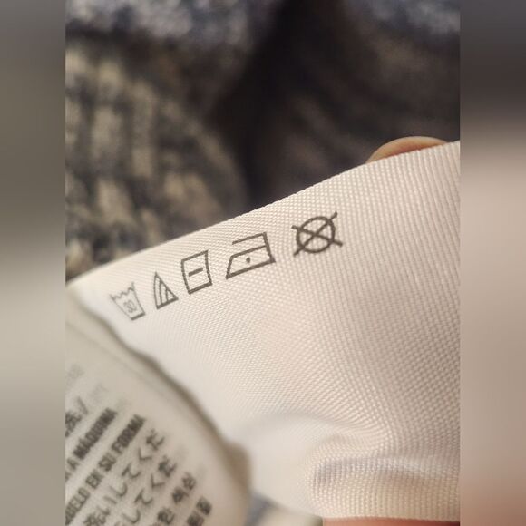 Abercrombie & Fitch L Cable Knit Lngslve GrayWhite ColorBlend Yarn Women Sweater - Picture 5 of 8